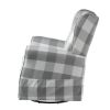 Grey and White Rolled Arm Swivel Chair with Glider