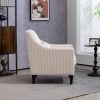 COOLMORE Modern Accent Chair,Upholstered Armchair with Scooped Arms for Bedroom,Apartment,Studio,Office,Waiting Room(Beige Corduroy)