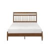Transitional Design Queen Platform Bed Chestnut Finish Wood Frame Bedroom Furniture 1pc Bed in a Box