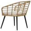 Patio Chairs with Cushions 2 pcs Poly Rattan Oak