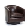 Tanner Brown Top Grain Leather Swivel Chair