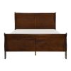 Classic Louis Philipe Style Full Bed Brown Cherry Finish 1pc Traditional Design Bedroom Furniture Sleigh Bed