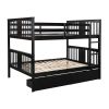 Full over Full Bunk Bed with Drawers and Ladder for Bedroom, Guest Room Furniture-Espresso(OLD SKU :LP000205AAP)