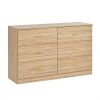 Modern Natural 6-Drawer Dresser for Bedroom - Ample Storage Wide Chest of Drawers, Sturdy & Safe