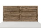 Weathered Pine Finish 1pc Queen Bed Modern Line Pattern Rusticated Style Bedroom Furniture