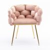 Luxury modern simple leisure velvet single sofa chair bedroom lazy person household dresser stool manicure table back chair pink
