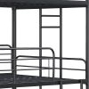 Furniture Triple Bunk Bed, Twin/Twin/Twin, black