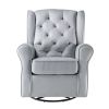 Grey Swivel Chair with Glider