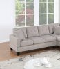 Living Room Furniture 2-PCS Sectional Sofa Set LAF Sofa And RAF Chaise Mushroom Color Tweeted-Like Velvet Tufted Couch Nailheads