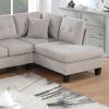 Living Room Furniture 2-PCS Sectional Sofa Set LAF Sofa And RAF Chaise Mushroom Color Tweeted-Like Velvet Tufted Couch Nailheads