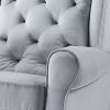 Grey Swivel Chair with Glider