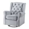 Grey Swivel Chair with Glider