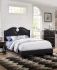 Black Faux Leather Unique Design Headboard 1pc Queen Size Bed Bedroom Furniture Nailhead Upholstered Modern Bedframe