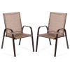 2 Pieces Patio Outdoor Dining Chair with Armrest