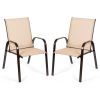2 Pieces Patio Outdoor Dining Chair with Armrest