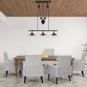 2-in-1 Fabric Upholstered Rocking Chair with Waist Pillow (Color: Light Gray)