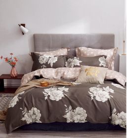 Marrisa Brown Floral 100% Cotton Comforter Set (size: KING)
