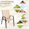 2 Pieces Patio Outdoor Dining Chair with Armrest