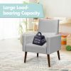 2-in-1 Fabric Upholstered Rocking Chair with Waist Pillow