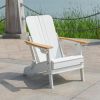 Outdoor Patio HDPE Adirondack Chair, Armrests with Cup Holders & Phone Slots