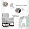 2-in-1 Fabric Upholstered Rocking Chair with Waist Pillow