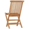 Folding Patio Chairs 2 pcs Solid Teak Wood