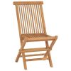 Folding Patio Chairs 2 pcs Solid Teak Wood