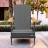 Outdoor Patio HDPE Adirondack Chair, Armrests with Cup Holders & Phone Slots