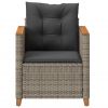 Patio Chair with Cushions Gray Poly Rattan