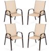 2 Pieces Patio Outdoor Dining Chair with Armrest