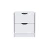 Nightstand Gandu, Two Drawers, White Finish