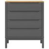 Chest of Drawers FLORO Gray Solid Wood Pine