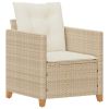 Patio Chair with Cushions Beige Poly Rattan