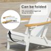 Outdoor Patio HDPE Adirondack Chair, Armrests with Cup Holders & Phone Slots