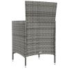Patio Chairs with Cushions 4 pcs Poly Rattan Gray