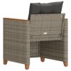 Patio Chair with Cushions Gray Poly Rattan