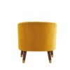 Upholstered Barrel Accent Chair With Wooden Legs